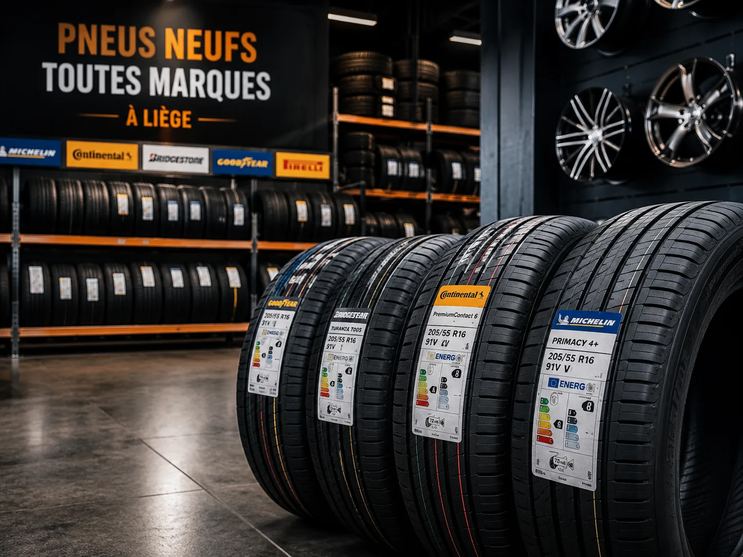 Stock de pneus neufs toutes marques chez AB Pneus à Liège